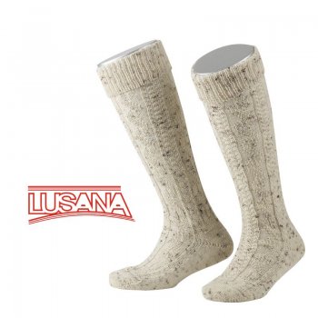 Kinder Kniebundstrumpf Loden Tweed mit Zopfmuster aus dem Hause LUSANA